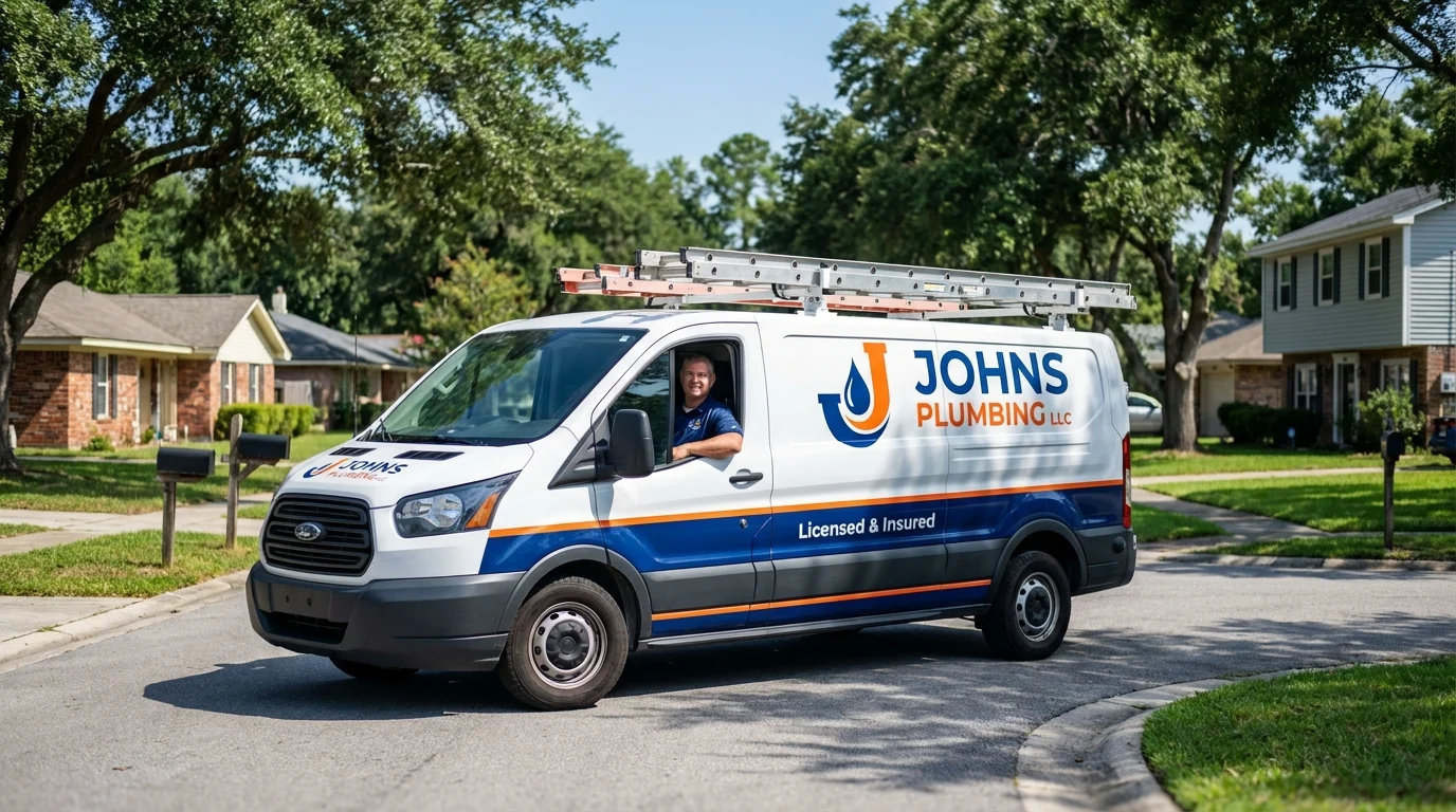 Johns Plumbing LLC service van in Grand Saline, TX