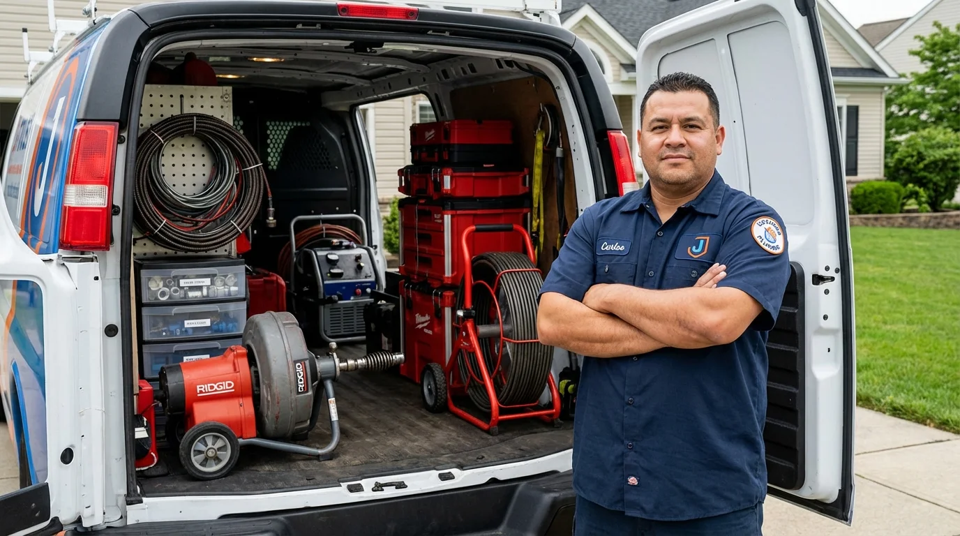 Professional drain cleaning equipment and Johns Plumbing LLC plumber in Grand Saline