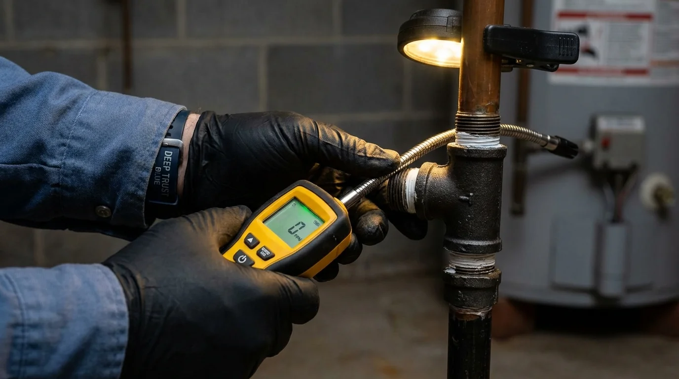 Gas leak detection with electronic sniffer by Johns Plumbing LLC in Grand Saline