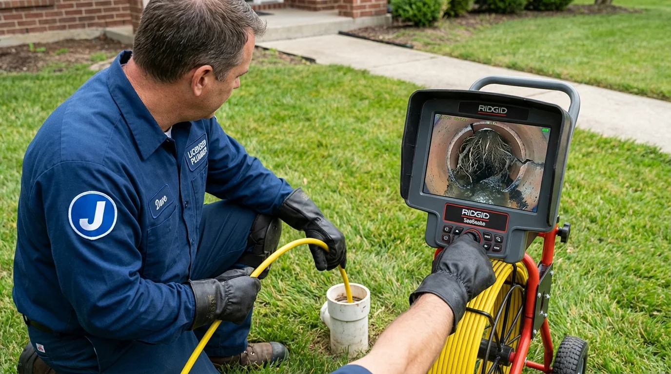 Sewer camera inspection being performed by Johns Plumbing LLC in Grand Saline