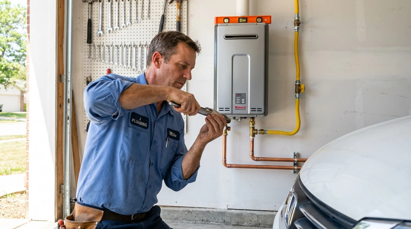Tankless water heater installation by a Johns Plumbing LLC plumber in Grand Saline